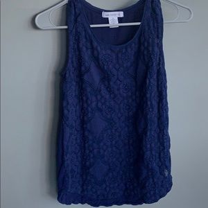 Navy blue woven blouse